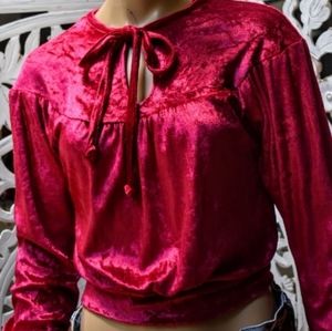Vintage 70s crushed velour top XS/S